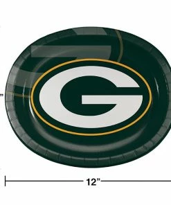 Creative Converting Green Bay Packers Oval Platter 10" X 12", 8 Ct NFL And Football Party Supplies