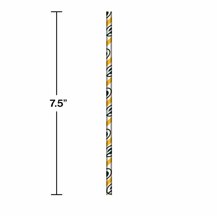 Creative Converting Green Bay Packers Paper Straws, 24 Ct NFL And Football Party Supplies