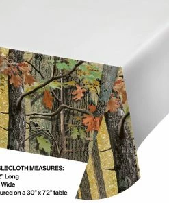 Creative Converting Hunting Camo Tablecover Plastic 54" X 102"
