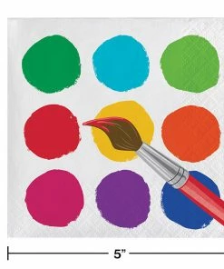 Creative Converting Art Party Beverage Napkins, 16 Ct Kids Birthday Party Themes