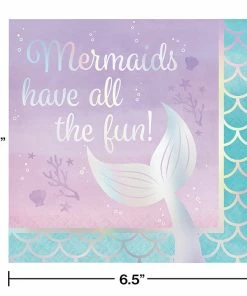 Creative Converting Kids Birthday Party Themes Iridescent Mermaid All The Fun Napkins, 16 Ct