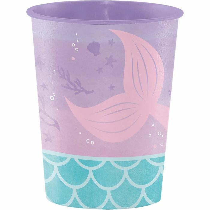 Creative Converting Mermaid Shine Plastic Keepsake Cup 16 Oz. Kids Birthday Party Themes