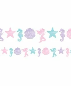 Creative Converting Mermaid Shine Shaped Banner W/Twine Kids Birthday Party Themes