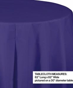 Creative Converting Purple Tablecover, Octy Round 82" Plastic