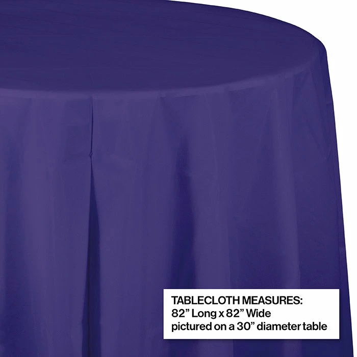 Creative Converting Purple Tablecover, Octy Round 82" Plastic