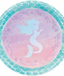 Creative Converting Iridescent Mermaid Party Paper Plates, 8 Ct Kids Birthday Party Themes