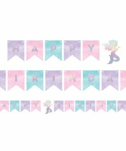 Creative Converting Kids Birthday Party Themes Iridescent Mermaid Party Happy Birthday Banner