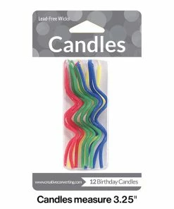 Creative Converting Assorted Curly Candles, 12 Ct