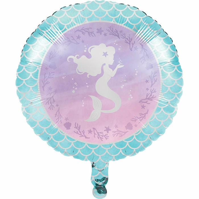 Creative Converting Kids Birthday Party Themes Mermaid Shine Metallic Balloon 18"