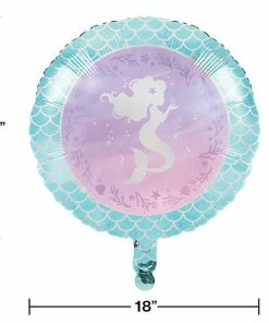 Creative Converting Kids Birthday Party Themes Mermaid Shine Metallic Balloon 18"