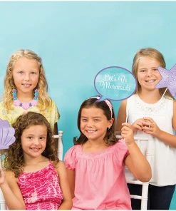 Creative Converting Iridescent Mermaid Party Photo Booth Props, 10 Ct Kids Birthday Party Themes