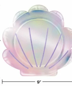 Creative Converting Mermaid Shine Shaped Plate 9", Iridescent, 8 Ct