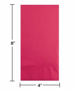 Creative Converting Solid Color Tableware Hot Magenta Guest Towel, 3 Ply, 16 Ct