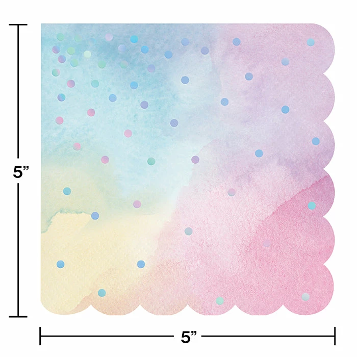 Creative Converting Iridescent Party Beverage Napkins, 16 Ct Themed Tableware