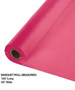 Creative Converting Solid Color Tableware Hot Magenta Banquet Roll 40