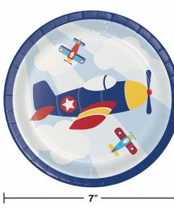 Creative Converting Toy Airplane Dessert Plates, 8 Ct Kids Birthday Party Themes