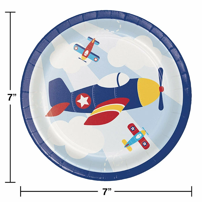 Creative Converting Toy Airplane Dessert Plates, 8 Ct Kids Birthday Party Themes
