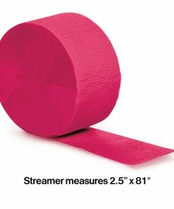 Creative Converting Hot Magenta Crepe Streamers 81' Solid Color Tableware