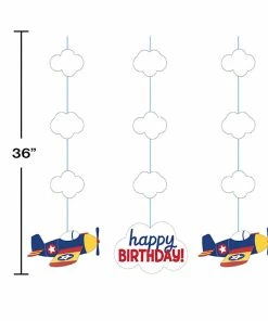 Creative Converting Toy Airplane Hanging Decorations, 3 Ct Kids Birthday Party Themes