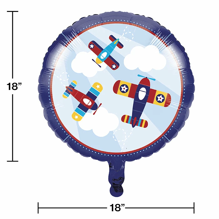 Creative Converting Kids Birthday Party Themes Lil' Flyer Airplane Metallic Balloon 18"