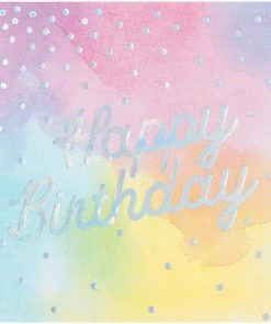 Creative Converting Themed Tableware Iridescent Party Happy Birthday Napkins, 16 Ct