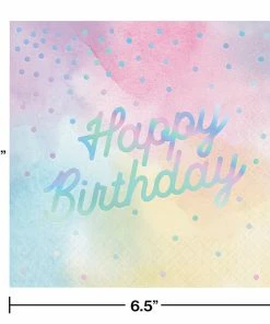 Creative Converting Themed Tableware Iridescent Party Happy Birthday Napkins, 16 Ct