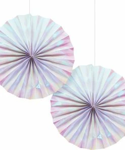 Creative Converting Themed Tableware Iridescent Party Paper Fans, 2 Ct