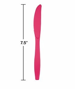 Creative Converting Hot Magenta Pink Plastic Knives, 24 Ct