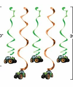 Creative Converting Tractor Time Dizzy Danglers, 5 Ct Kids Birthday Party Themes