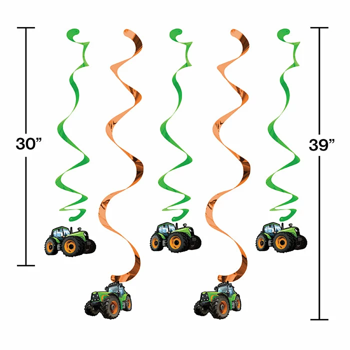 Creative Converting Tractor Time Dizzy Danglers, 5 Ct Kids Birthday Party Themes