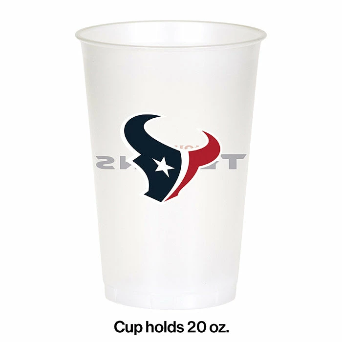 Creative Converting Houston Texans Plastic Cup, 20Oz, 8 Ct