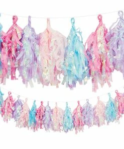 Creative Converting Themed Tableware Iridescent Tissue Paper Tassel Garland
