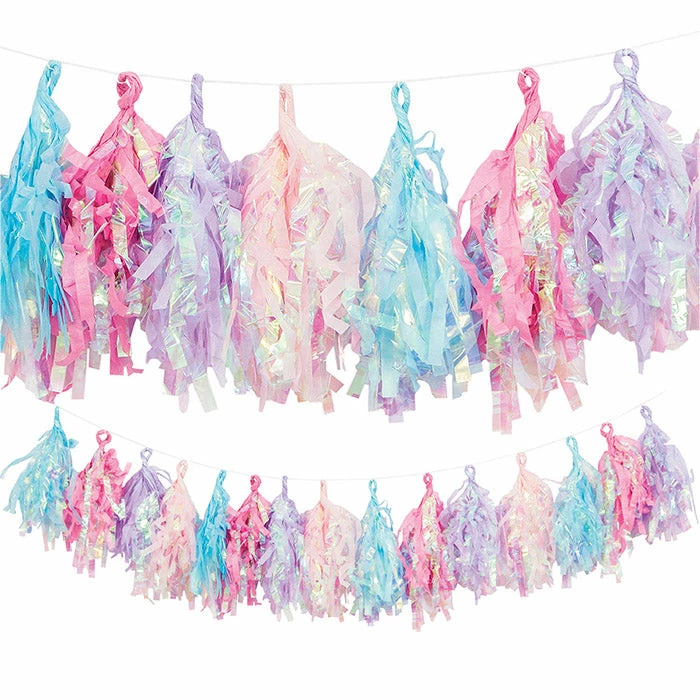 Creative Converting Themed Tableware Iridescent Tissue Paper Tassel Garland