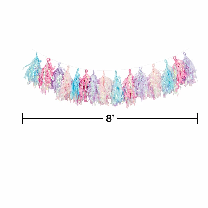 Creative Converting Themed Tableware Iridescent Tissue Paper Tassel Garland