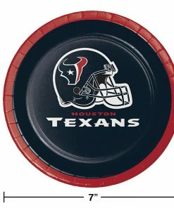 Creative Converting NFL And Football Party Supplies Houston Texans Dessert Plates, 8 Ct