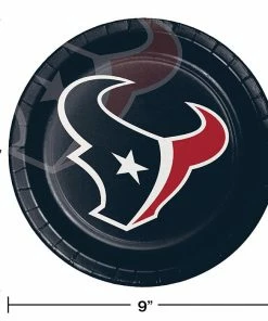 Creative Converting Houston Texans Paper Plates, 8 Ct NFL And Football Party Supplies