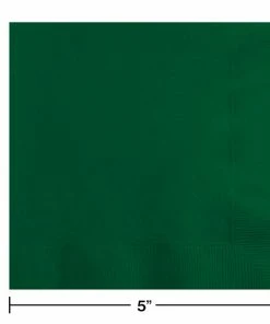 Creative Converting Solid Color Tableware Hunter Green Beverage Napkin 2Ply, 200 Ct