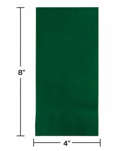 Creative Converting Solid Color Tableware Hunter Green Dinner Napkins 2Ply 1/8Fld, 50 Ct