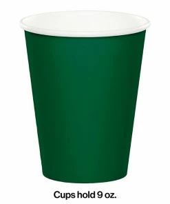 Creative Converting Hunter Green Hot/Cold Paper Cups 9 Oz., 24 Ct Solid Color Tableware