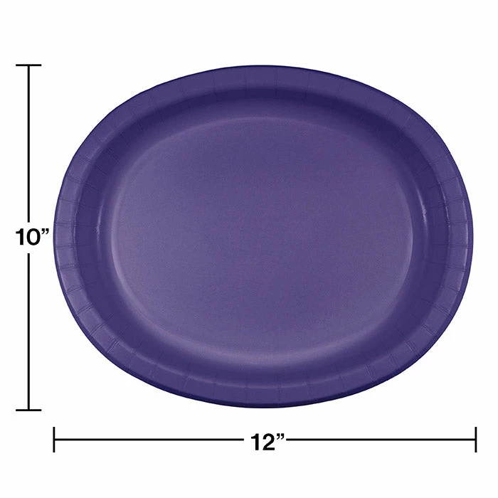 Creative Converting Purple Oval Platter 10" X 12", 8 Ct Solid Color Tableware