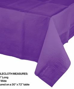 Creative Converting Solid Color Tableware Amethyst Tablecover 54"X 108" Polylined Tissue