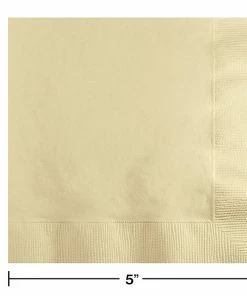 Creative Converting Ivory Beverage Napkin, 3 Ply, 50 Ct