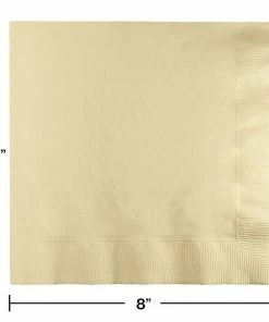 Creative Converting Ivory Dinner Napkins 3Ply 1/4Fld, 25 Ct