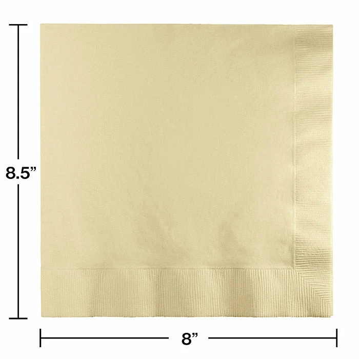 Creative Converting Ivory Dinner Napkins 3Ply 1/4Fld, 25 Ct