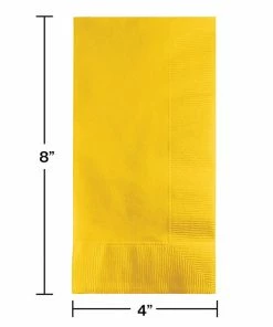 Creative Converting School Bus Yellow Dinner Napkins 2Ply 1/8Fld, 100 Ct Solid Color Tableware