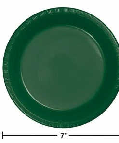 Creative Converting Hunter Green Plastic Dessert Plates, 20 Ct Solid Color Tableware