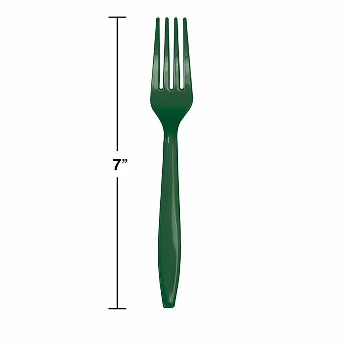 Creative Converting Hunter Green Plastic Forks, 24 Ct Solid Color Tableware
