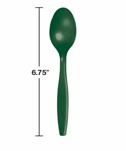 Creative Converting Solid Color Tableware Hunter Green Plastic Spoons, 24 Ct