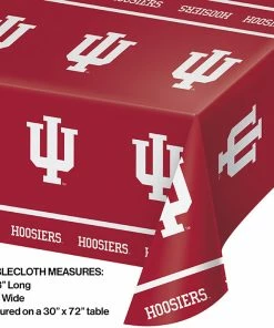 Creative Converting NCAA College Themed Party Decorations Indiana University Plastic Table Cover, 54" X 108"