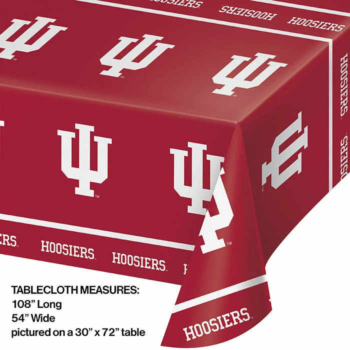 Creative Converting NCAA College Themed Party Decorations Indiana University Plastic Table Cover, 54" X 108"